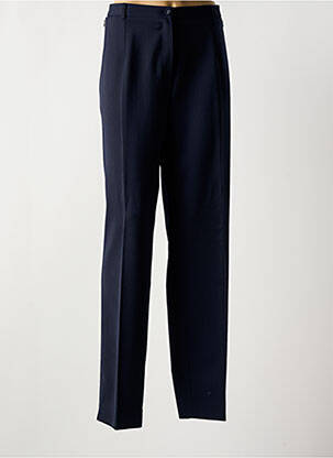 Pantalon droit fermeture zippée sous rabat boutonné bleu SAINT HILAIRE femme