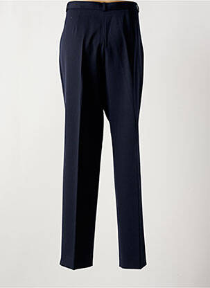 Pantalon droit fermeture zippée sous rabat boutonné bleu SAINT HILAIRE femme