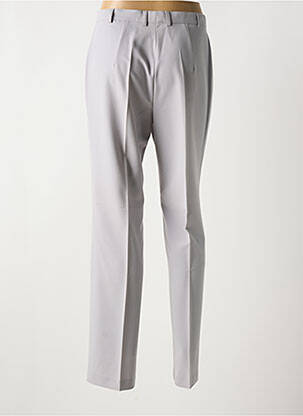 Pantalon droit fermeture zippée sous rabat boutonné gris PURE femme