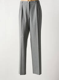 Pantalon droit fermeture zippée sous rabat boutonné gris SAINT HILAIRE femme