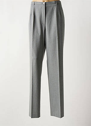 Pantalon droit fermeture zippée sous rabat boutonné gris SAINT HILAIRE femme