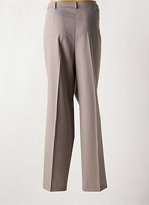 Pantalon droit fermeture zippée sous rabat boutonné beige LUCIA femme