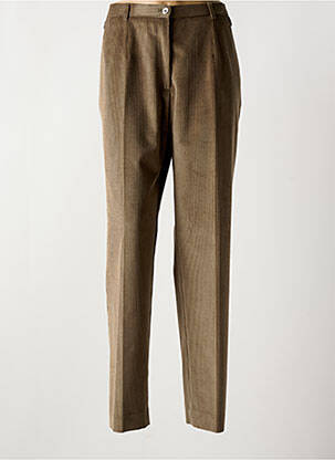 Pantalon droit fermeture zippée sous rabat boutonné beige SAINT HILAIRE femme