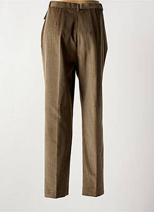 Pantalon droit fermeture zippée sous rabat boutonné beige SAINT HILAIRE femme