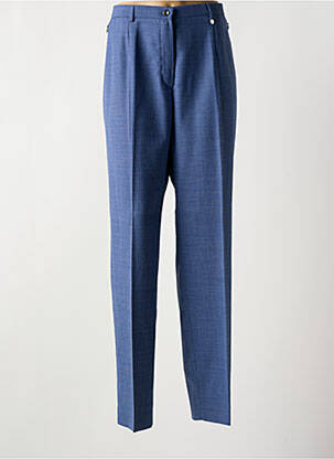 Pantalon droit fermeture zippée sous rabat boutonné bleu SAINT HILAIRE femme