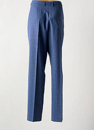 Pantalon droit fermeture zippée sous rabat boutonné bleu SAINT HILAIRE femme