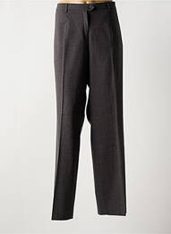 Pantalon droit fermeture zippée sous rabat boutonné gris LUCIA femme