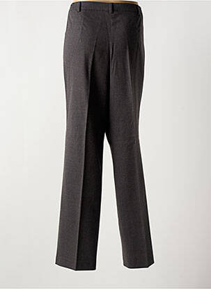 Pantalon droit fermeture zippée sous rabat boutonné gris LUCIA femme
