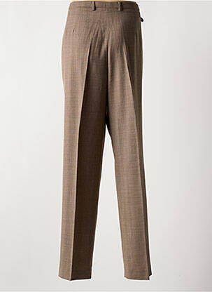 Pantalon droit fermeture zippée sous rabat boutonné beige SAINT HILAIRE femme