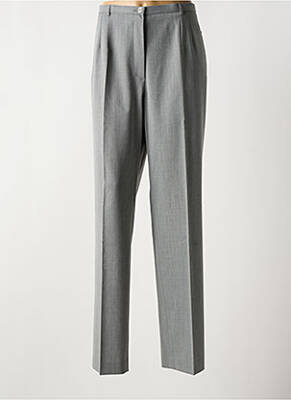 Pantalon Droit Fermeture Zippée Sous Rabat Boutonné Gris Saint