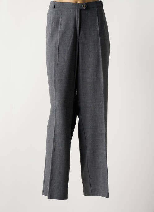 Pantalon droit fermeture zippée sous rabat boutonné gris FRANK WALDER femme