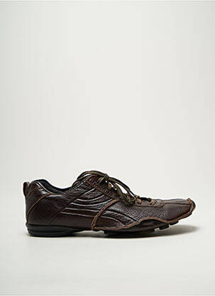 Baskets matière lisse bout rond marron BUNKER homme