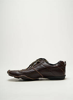 Baskets matière lisse bout rond marron BUNKER homme