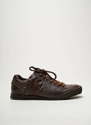 Baskets matière lisse bout rond marron NOBRAND homme