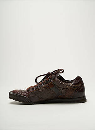Baskets matière lisse bout rond marron NOBRAND homme