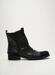 Bottines/boots tissage satiné talon bas noir MOSHION homme