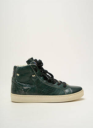 Baskets tissage satiné bout rond vert AMERICAN COLLEGE unisexe