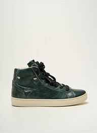 Baskets tissage satiné bout rond vert AMERICAN COLLEGE unisexe