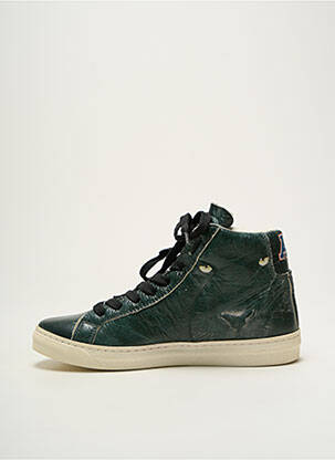 Baskets tissage satiné bout rond vert AMERICAN COLLEGE unisexe