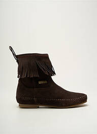 Bottines/boots nubuck talon plat jusqu'à 3cm marron LE TEMPS DES CERISES femme
