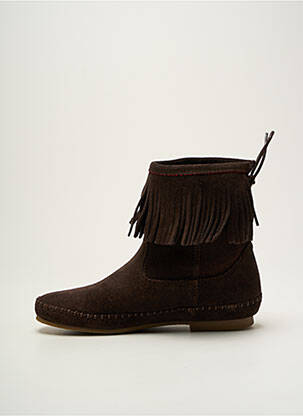 Bottines/boots nubuck talon plat jusqu'à 3cm marron LE TEMPS DES CERISES femme