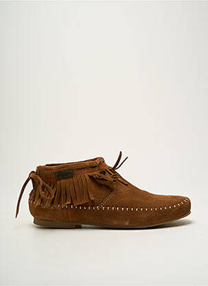 Bottines/boots nubuck talon plat jusqu'à 3cm marron LE TEMPS DES CERISES femme