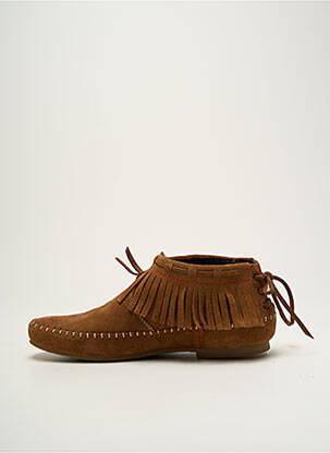 Bottines/boots nubuck talon plat jusqu'à 3cm marron LE TEMPS DES CERISES femme