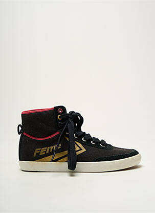 Baskets tissage satiné bout rond noir FEIYUE homme