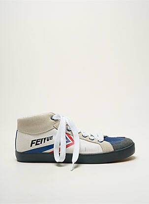 Baskets tissage satiné bout rond blanc FEIYUE homme