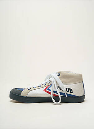 Baskets tissage satiné bout rond blanc FEIYUE homme