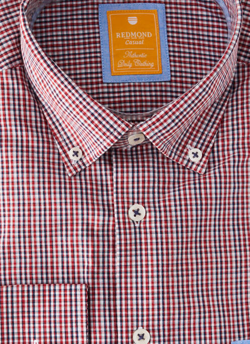 Chemise manches longues rouge REDMOND homme