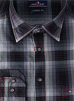 Chemise manches longues coupe droite gris JUPITER homme