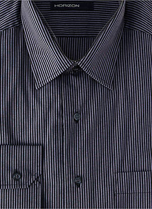 Chemise manches longues imprimé rayures gris HORIZON homme