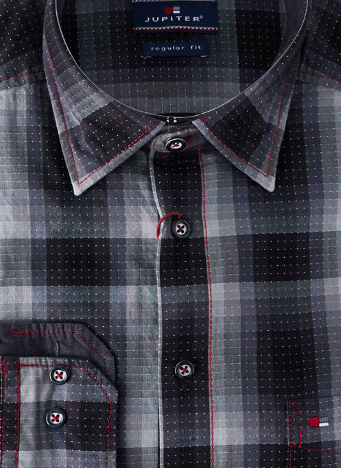 Chemise manches longues gris JUPITER pour homme