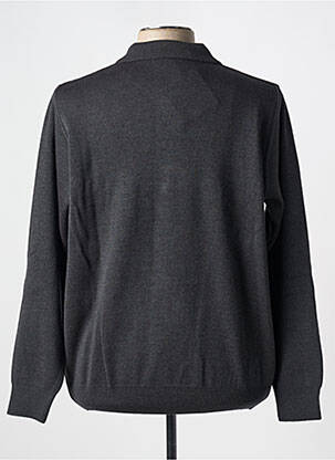 Pull col polo manches longues gris TRICOVAL homme