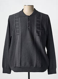 Pull stretch manches longues gris TRICOVAL homme