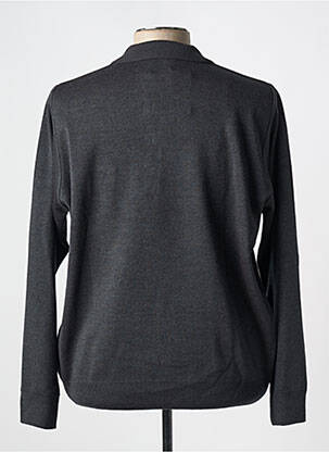 Pull col polo manches longues gris TRICOVAL homme