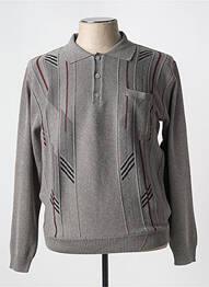 Pull stretch manches longues gris TRICOVAL homme