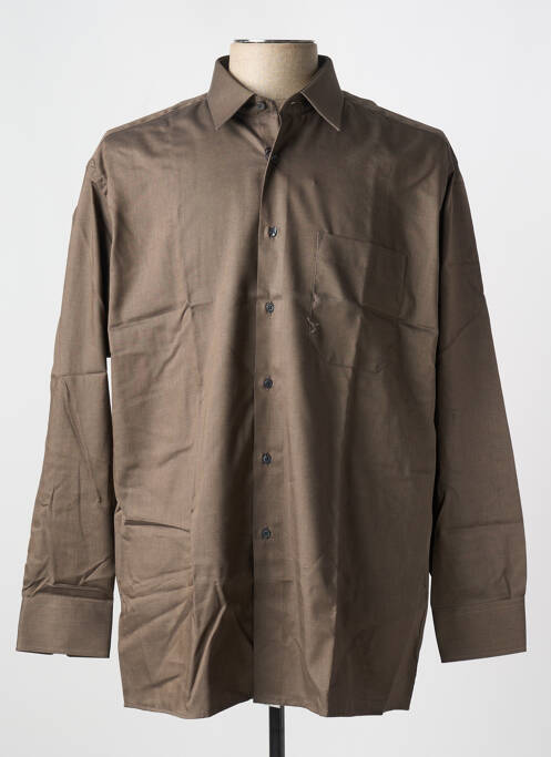 Chemise manches longues marron HORIZON pour homme