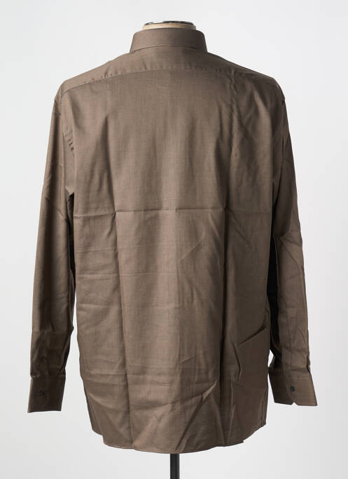 Chemise manches longues marron HORIZON pour homme