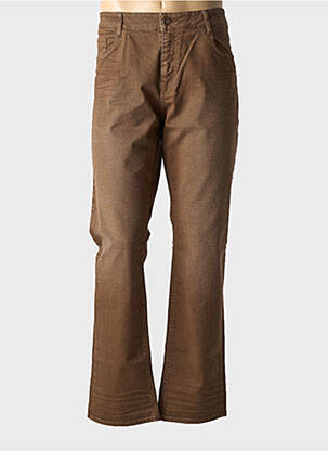 Jeans coupe slim stretch taille normale marron REDMAN homme