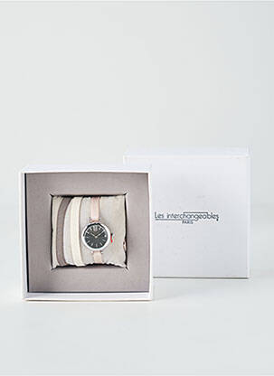 Montre fermeture elastique beige LES INTERCHANGEABLES femme