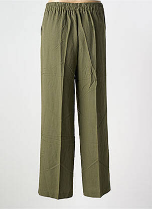 Pantalon droit tissage popeline taille normale vert TINTA femme