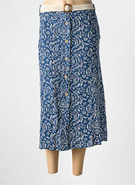 Jupe mi-longue coupe droite bleu CHRISTINE LAURE femme