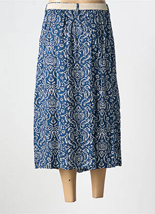 Jupe mi-longue coupe droite bleu CHRISTINE LAURE femme