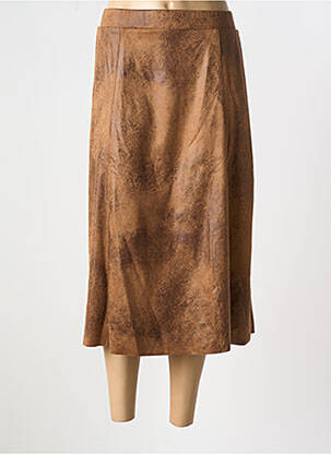 Jupe mi-longue coupe droite marron TINTA femme
