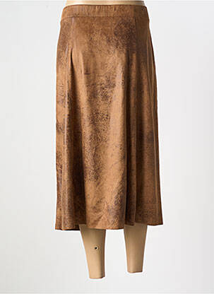 Jupe mi-longue stretch marron TINTA femme