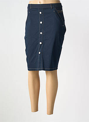 Jupe mi-longue stretch bleu CHRISTINE LAURE femme