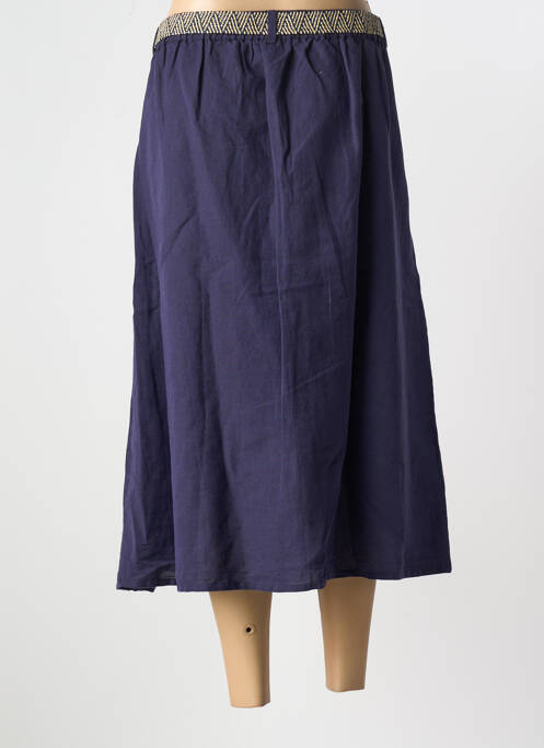 Jupe mi-longue bleu CHRISTINE LAURE pour femme