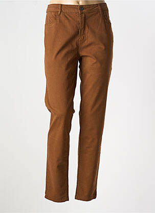 Pantalon slim tissage popeline taille normale marron LE PETIT BAIGNEUR femme